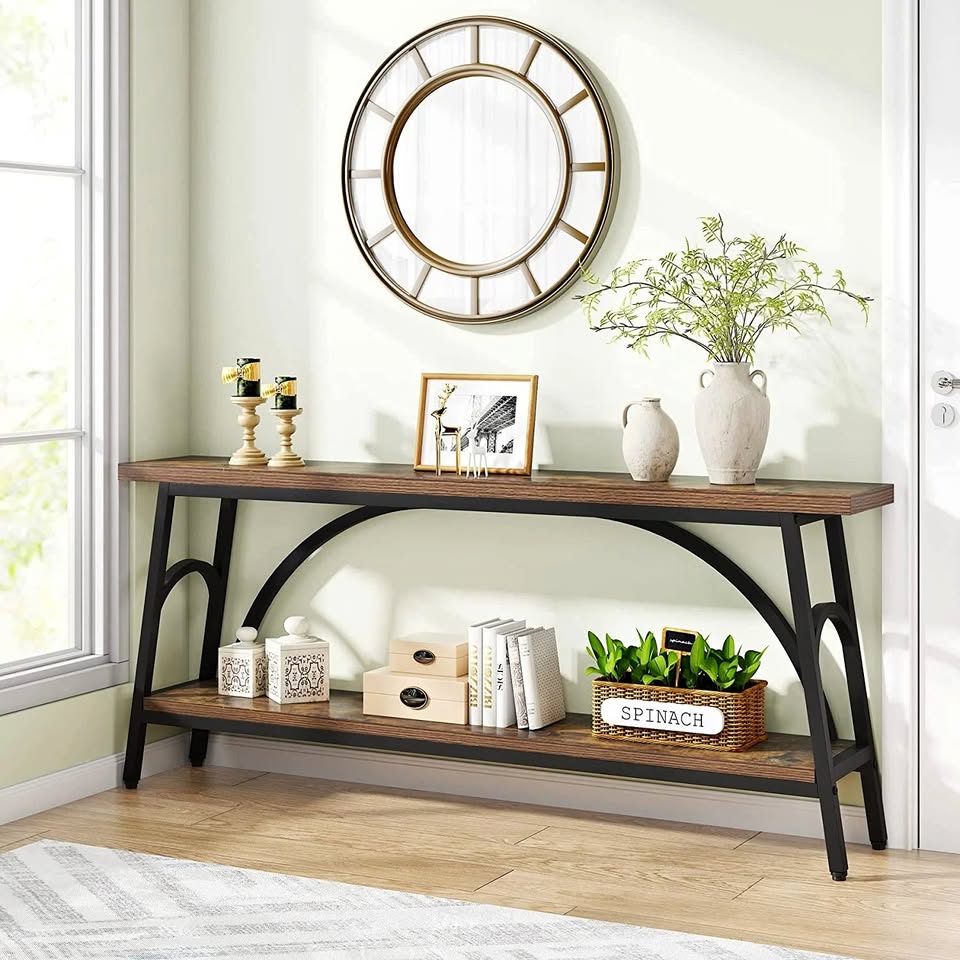 HOGA-C0781 Extra Long Console Table 70.8 Inch Narrow Sofa Tables Entryway Table