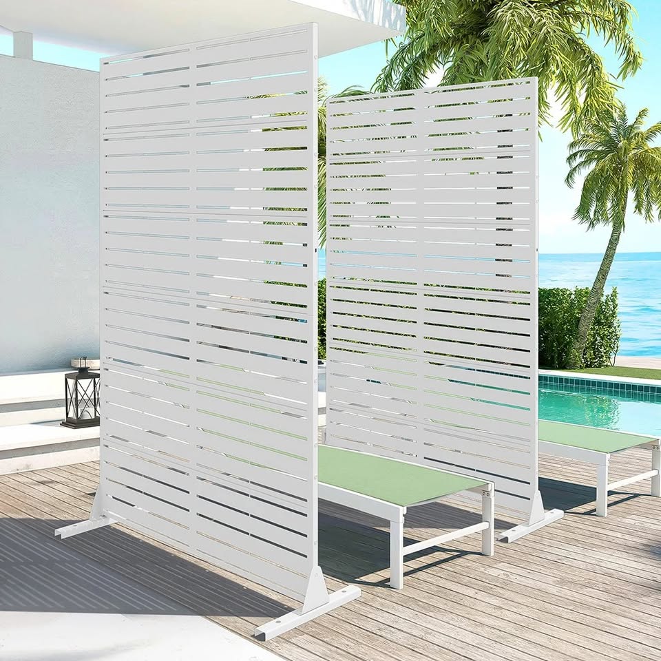 SYJ-GE040211 Lumioca White Classic Blinds Rectangle Galvanized Sheet Outdoor Private Screen