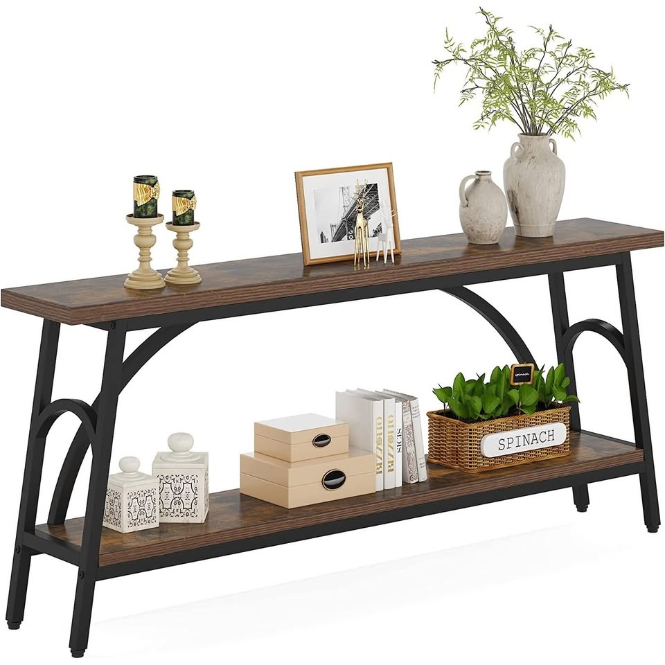 HOGA-C0781 Extra Long Console Table 70.8 Inch Narrow Sofa Tables Entryway Table