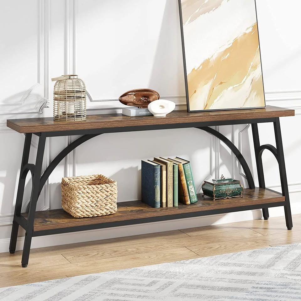 HOGA-C0781 Extra Long Console Table 70.8 Inch Narrow Sofa Tables Entryway Table