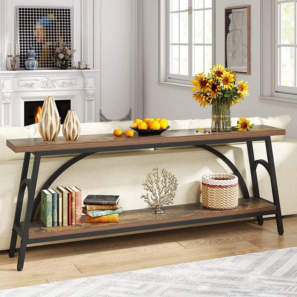 HOGA-C0781 Extra Long Console Table 70.8 Inch Narrow Sofa Tables Entryway Table