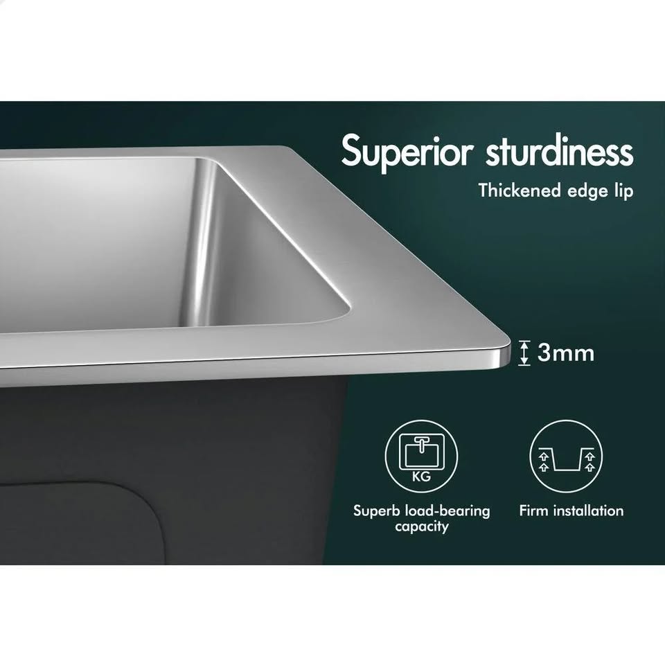 A-SINK-3431 ALFORDSON 340X310MM Kitchen Sink Stainless Steel Drop in Flush Under Mount Basin