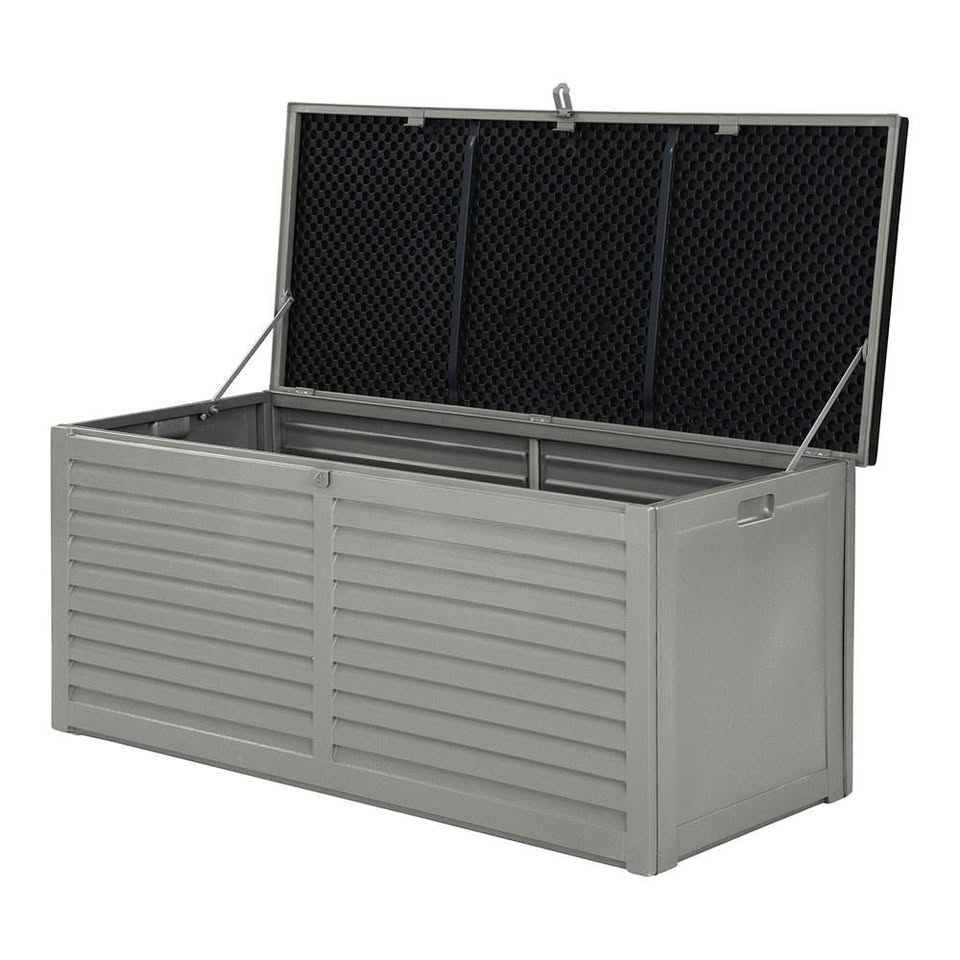 OSB-S490-BK Gardeon Outdoor Storage Box 490L Container Lockable Garden Bench Tools Toy Shed Black