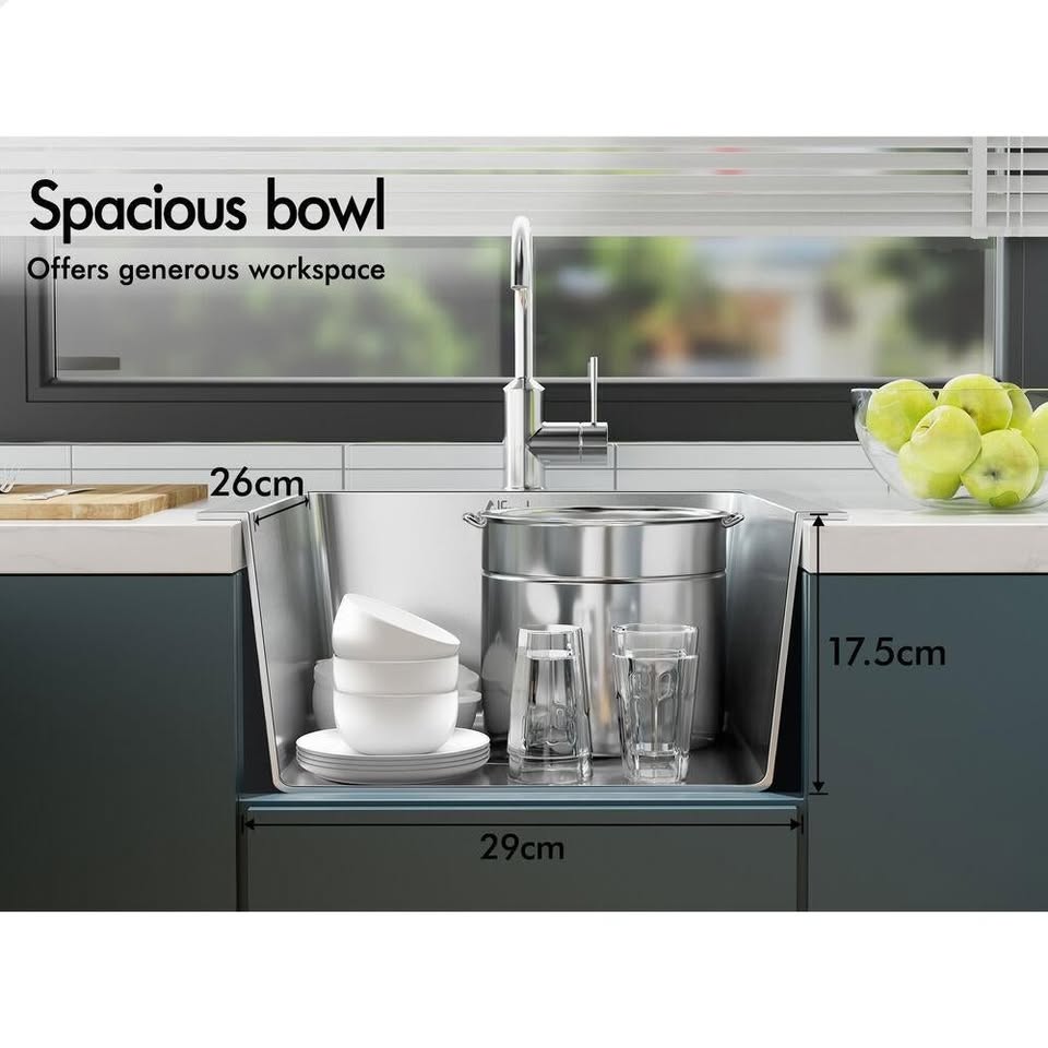 A-SINK-3431 ALFORDSON 340X310MM Kitchen Sink Stainless Steel Drop in Flush Under Mount Basin