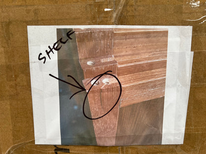 Scratched SS-BM-FLUTED-4D-BR Split on Shelf Wood