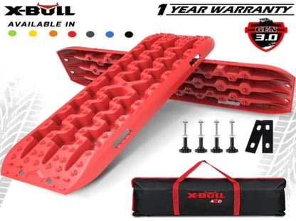 AU-XBRT006 X-BULL 2PCS Recovery Tracks Snow Tracks Mud tracks 4WD With 4PC mounting bolts Red