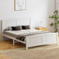 BF-W-B-NINO-Q-WH-AB Oikiture Wooden Bed Frame Queen Size Pine Wood White