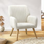 ACH-A1-SP-WH Oikiture Armchair Lounge Sofa Chair Sherpa Couches White