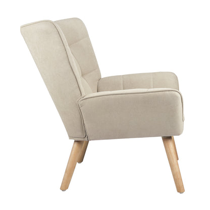 ACH-A3-BG Oikiture Armchair Fabric Upholstered Tub Chair Beige
