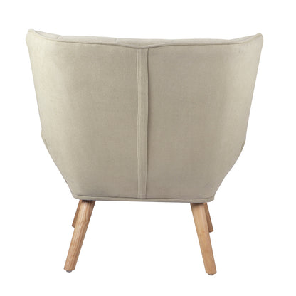 ACH-A3-BG Oikiture Armchair Fabric Upholstered Tub Chair Beige