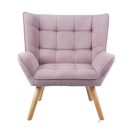 Oikiture Armchair Fabric Upholstered Tub Chair Pink