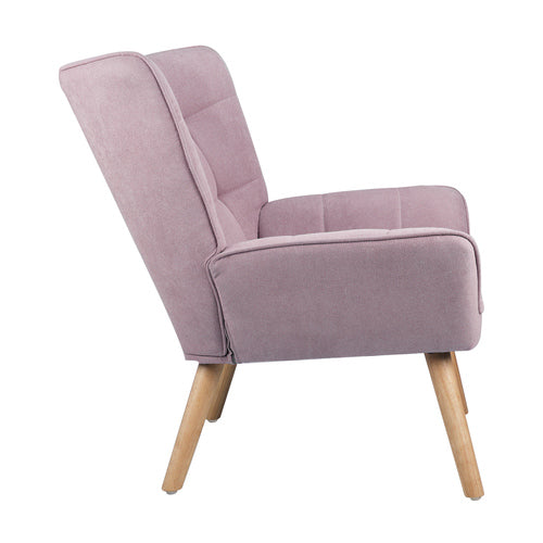 Oikiture Armchair Fabric Upholstered Tub Chair Pink
