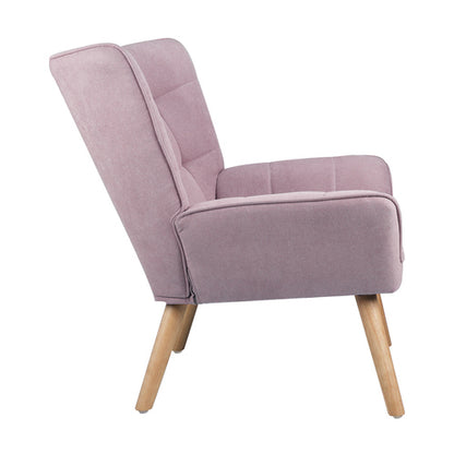 Oikiture Armchair Fabric Upholstered Tub Chair Pink