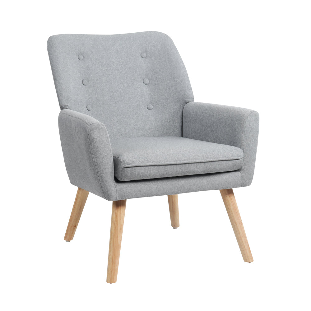 ACH-A6-GY Oikiture Armchair Linen Fabric Grey