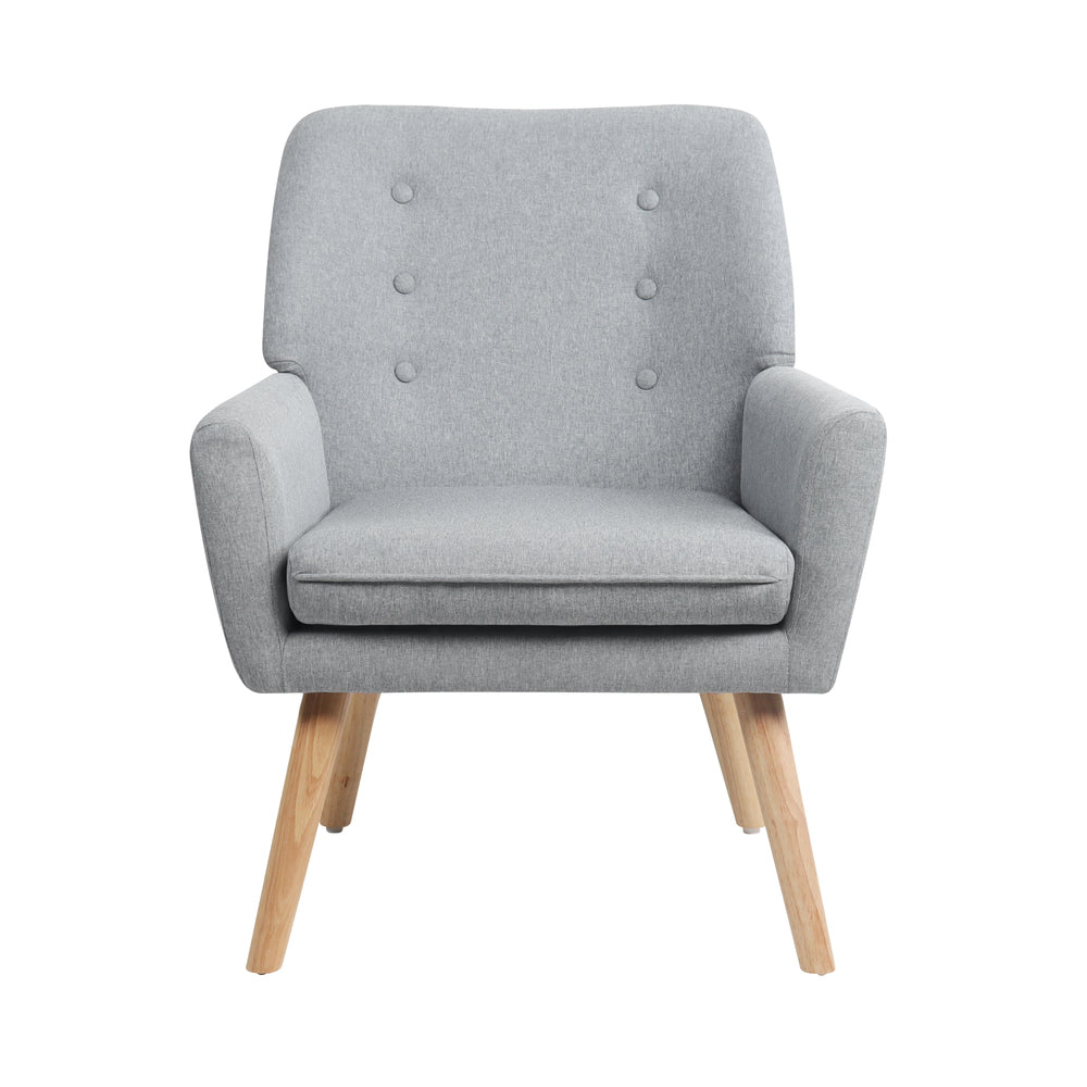 ACH-A6-GY Oikiture Armchair Linen Fabric Grey