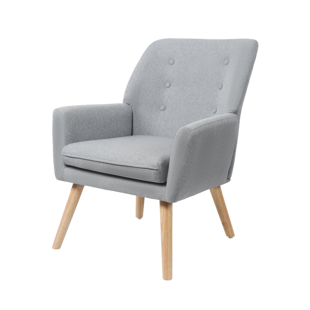 ACH-A6-GY Oikiture Armchair Linen Fabric Grey