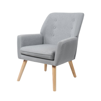 ACH-A6-GY Oikiture Armchair Linen Fabric Grey