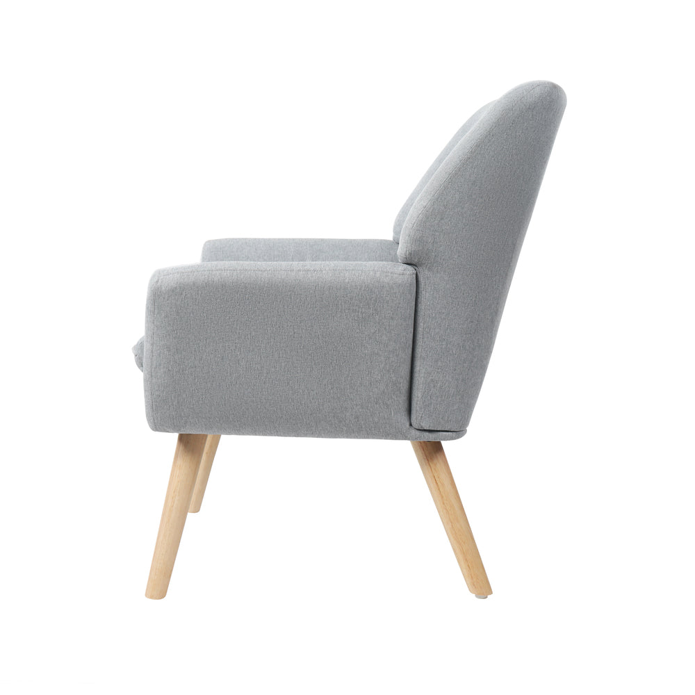 ACH-A6-GY Oikiture Armchair Linen Fabric Grey