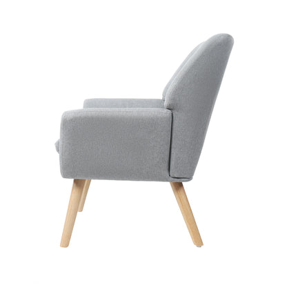 ACH-A6-GY Oikiture Armchair Linen Fabric Grey