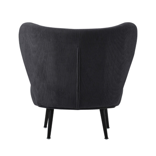 ACH-A8-CA Oikiture Armchair Lounge Chair with Lumbar Pillow Wingback Velvet Charcoal