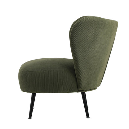 ACH-A8-GN Oikiture Armchair Lounge Chair with Lumbar Pillow Wingback Velvet Green
