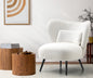 ACH-A8-SP-WH Oikiture Lounge Chair with Lumbar Pillow Wingback Boucle White
