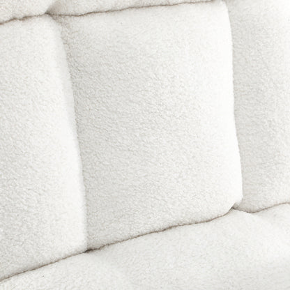 ACH-ST-TRON-SP-WH Oikiture Armchair with Ottoman Swivel Sherpa White