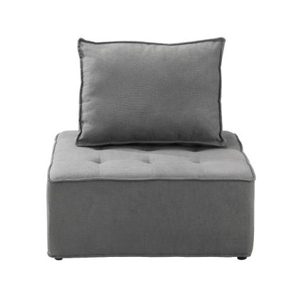 ACH-TOFU-GY Oikiture Armless Sofa with Adjustable Back Modular Grey
