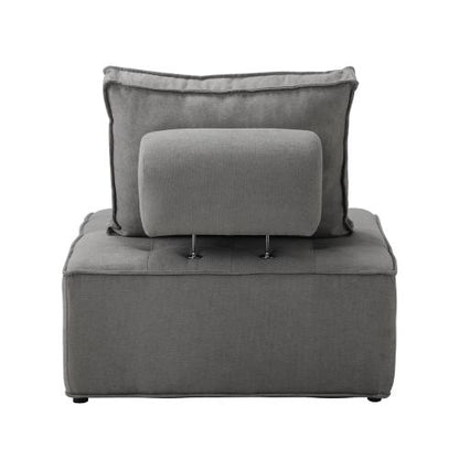 ACH-TOFU-GY Oikiture Armless Sofa with Adjustable Back Modular Grey