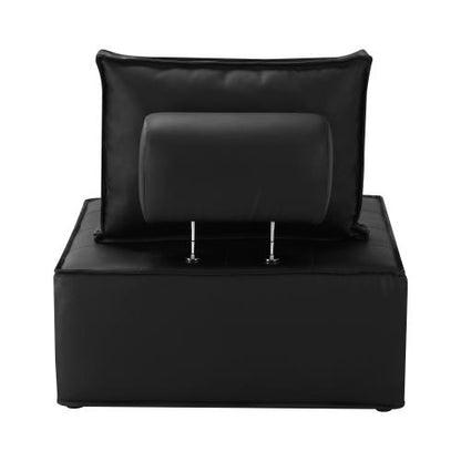 ACH-TOFU-LEA-BK Oikiture Pu Leather Sofa Couch Black
