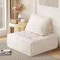 ACH-TOFU-SP-WH Oikiture 1 Seater Boucle Modular Sofa Lounge Chair Armless TOFU Back White