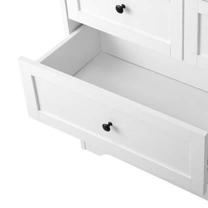 COD-HAMP-7D-WH-AB Oikiture White Color 7 Chest of Drawers Tallboy Dresser Table Storage Cabinet