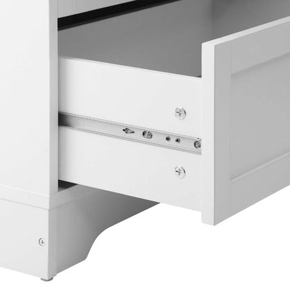 COD-HAMP-7D-WH-AB Oikiture White Color 7 Chest of Drawers Tallboy Dresser Table Storage Cabinet