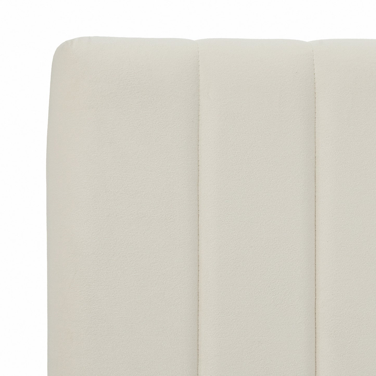 BF-B-AROW-S-BG SINGLE Anatol Velvet Platform Bed Beige Color