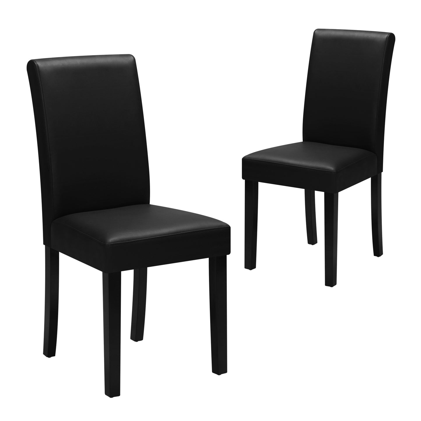 DCH-LORA-BK-2PC 2PC Living Fusion Argerich Faux Leather Dining Chairs Black (Set of 2)