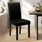DCH-LORA-BK-2PC 2PC Living Fusion Argerich Faux Leather Dining Chairs Black (Set of 2)