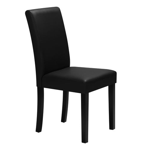 DCH-LORA-BK-2PC 2PC Living Fusion Argerich Faux Leather Dining Chairs Black (Set of 2)