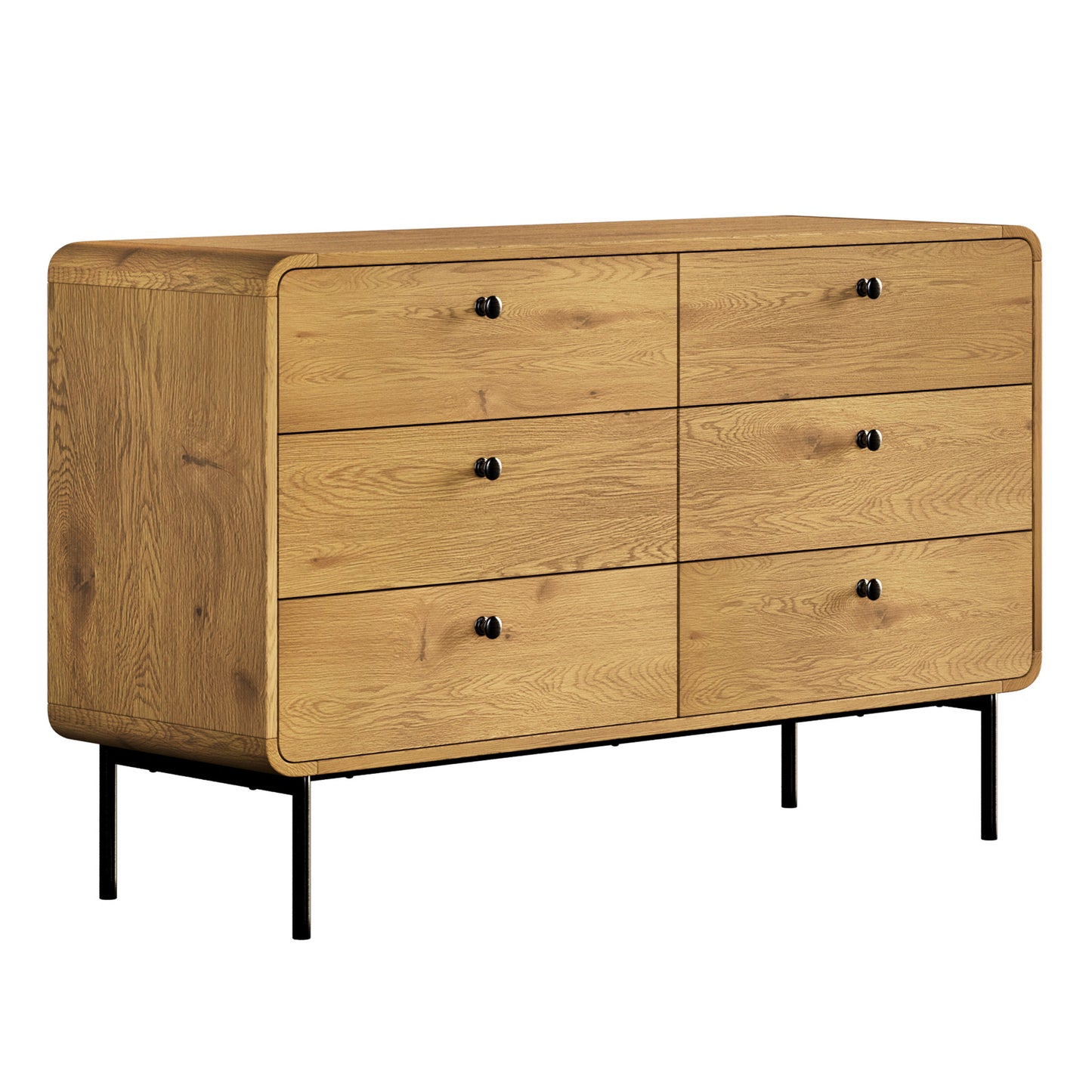 COD-VJ-SUYI-6D-WD-AB Oikiture 6 Chest of Drawers Tallboy Storage Cabinet Dresser Wood
