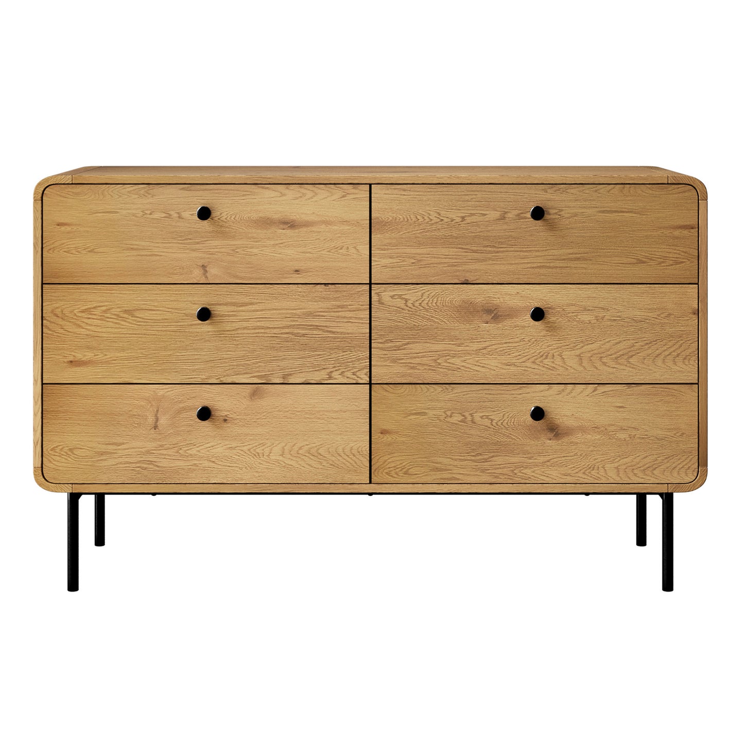 COD-VJ-SUYI-6D-WD-AB Oikiture 6 Chest of Drawers Tallboy Storage Cabinet Dresser Wood