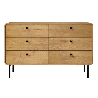 COD-VJ-SUYI-6D-WD-AB Oikiture 6 Chest of Drawers Tallboy Storage Cabinet Dresser Wood