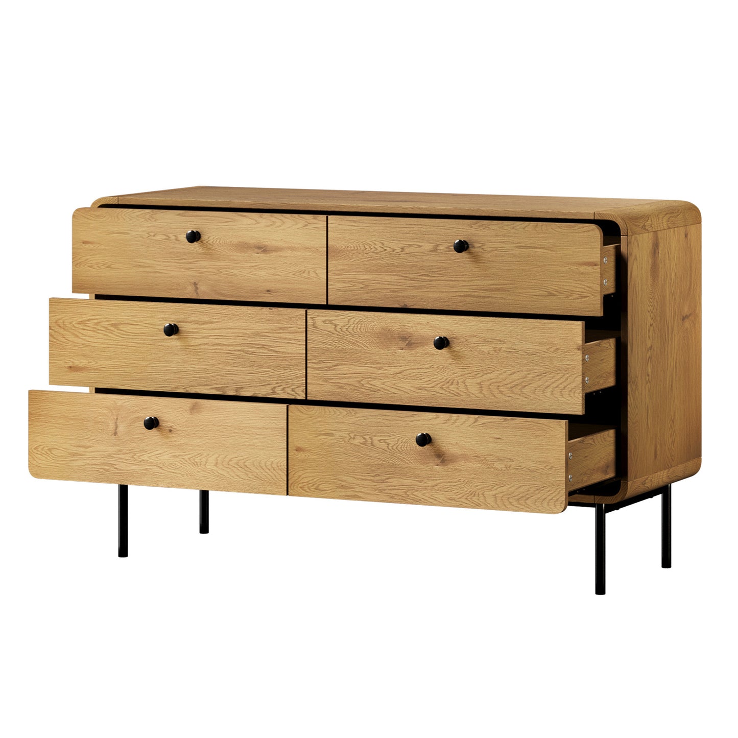 COD-VJ-SUYI-6D-WD-AB Oikiture 6 Chest of Drawers Tallboy Storage Cabinet Dresser Wood