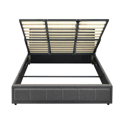 BF-B-BOSS-K-GY-ABC Oikiture Bed Frame King Size Gas Lift Storage Base Fabric Grey
