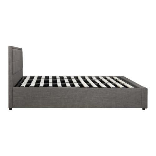 BF-B-BOSS-K-GY-ABC Oikiture Bed Frame King Size Gas Lift Storage Base Fabric Grey