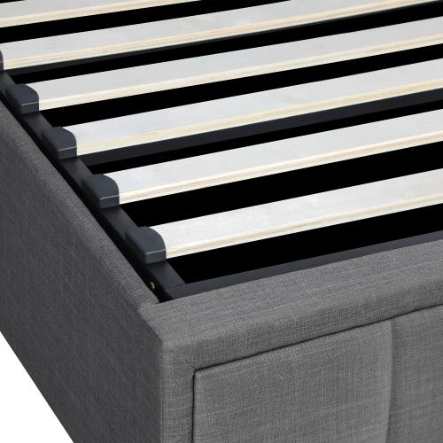 BF-B-BOSS-K-GY-ABC Oikiture Bed Frame King Size Gas Lift Storage Base Fabric Grey