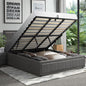 BF-B-BOSS-K-GY-ABC Oikiture Bed Frame King Size Gas Lift Storage Base Fabric Grey
