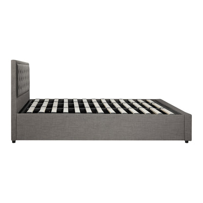 BF-B-ENZO-K-GY-ABC Oikiture King Bed Frame with Storage Space Gas Lift Grey