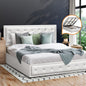BF-B-ENZO-K-WH-ABC Oikiture King Bed Frame with Storage Space Gas Lift White