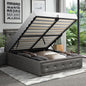 BF-B-ENZO-KS-GY-ABC Bed Frame King Single Size Gas Lift Base With Storage Grey Fabric