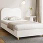 BF-B-KLAO-KS-SP-WH-AB Oikiture Bed Frame King Single Size White Boucle Cloud Shape