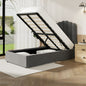 BF-B-KLON-KS-GY-ABC Oikiture Bed Frame King Single Gas Lift Velvet Grey